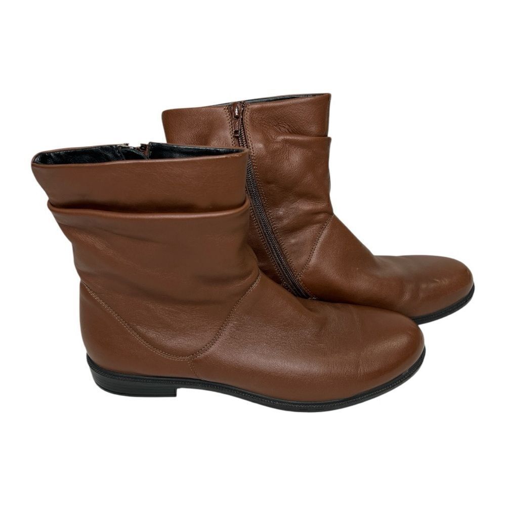 HOTTER Brown Leather Ankle Boots Slouch‎ Chester size 7.5